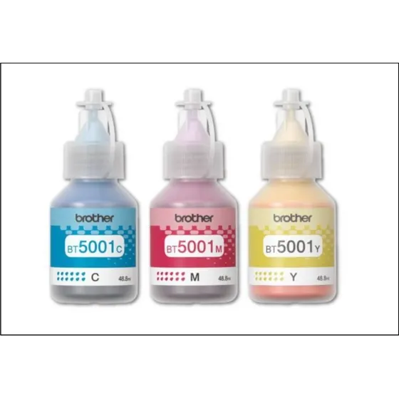 Botellas Tintas Originales Brother Bt5001  X3 Colores C M Y
