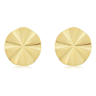 Brinco Chapa Minimalista Clássica Banhado A Ouro Semijoia Brinco Chapa Minimalista Clássica Banhado A Ouro Semijoia