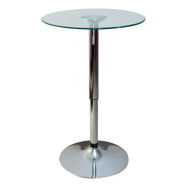 Mesa De Bar Regulable En Altura Flap Vidrio Ofideas Color Transparente