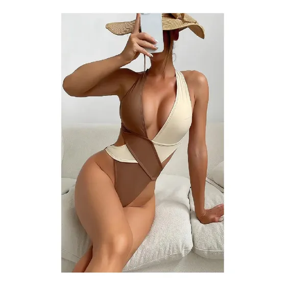 Vestido De Baño Enterizo Mujer Cruzado Moda Europea