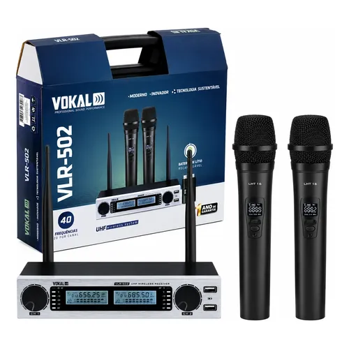 Microfone Duplo Sem Fio Tagima TMJ-800 Cardioide UHF Preto