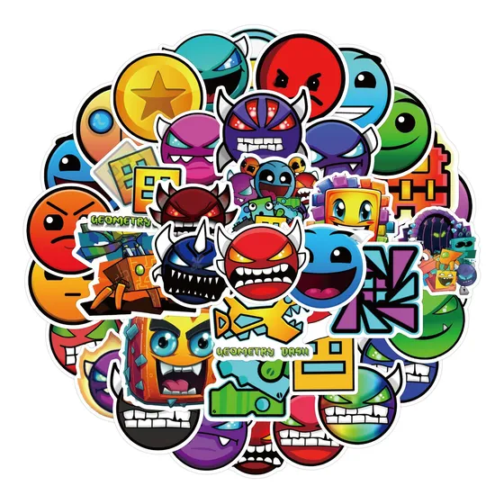 50 Pegatinas Stickers Geometry Dash Adhesivas Para Portátil