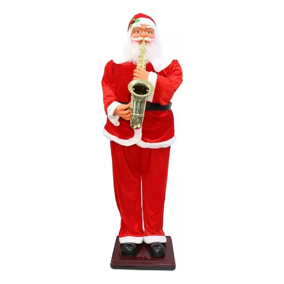 Papai Noel Musical Que Toca Saxofone E Dança 1,80m Bivolt G Fartex