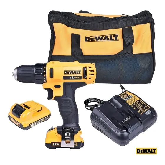 Furadeira e Parafusadeira 10mm Dewalt Modelo DCD710D2 Com 2 Baterias 12V 1 Carregador 127/220V