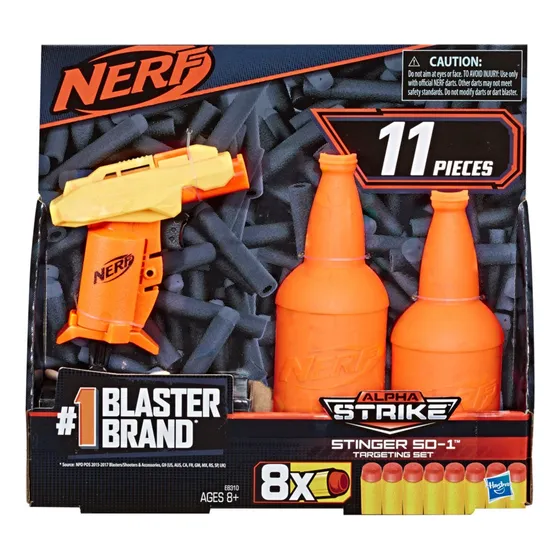 Pistola Nerf Alpha Strike Hasbro Lanzador 8 Dardos Espuma