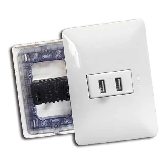 Toma Usb Doble Bm1116 Opalux Color Blanco