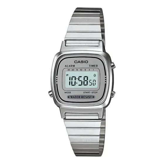 Relógio Casio Feminino La670 Cinza Vintage Tamanho Mini