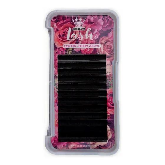 Extensiones De Pestañas Masscaku Camelia Color Negro Con Curvatura De Tipo D X Unidad