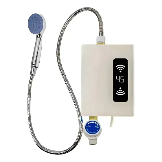 Calentador De Agua Calefont Termostatico Electrico Ducha Calienta Agua Rapido Seguro N&e Dorado Blanco 3000 W