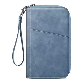 Cartera Para Pasaporte Familiar Bloqueo Rfid Azul Niebla Cartera Para Pasaporte Familiar Bloqueo Rfid Azul Niebla