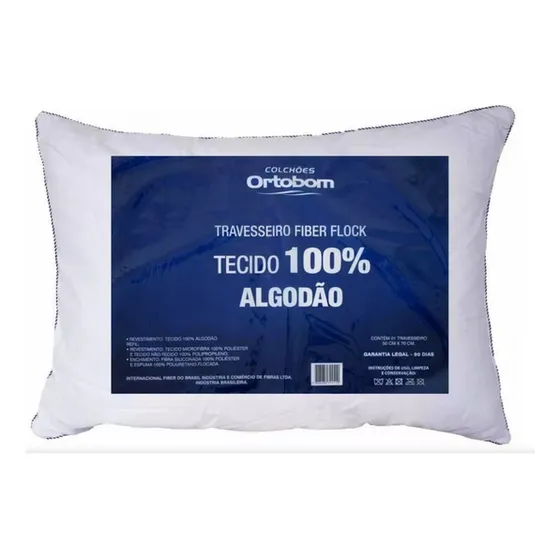 Travesseiro Ortobom Fiber Flock 50x70 - Confortável