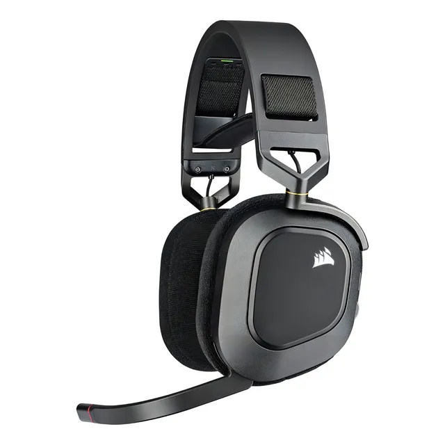 AURICULAR CORSAIR GAMING HS80 CARBON RGB CA-9011235-NA COLOR NEGRO LUZ SIN LUZ