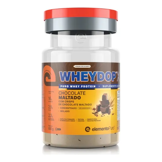 Wheydop X Sabor Chocolate Maltado Pote 900g Elemento Puro