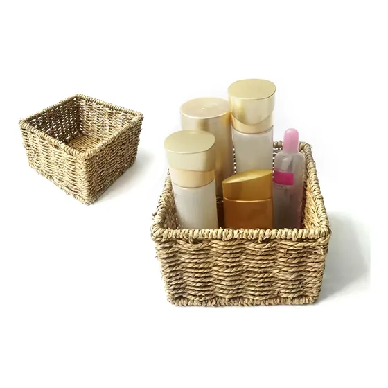 Canasta Cubo De Seagrass Mini 20x20cm Alto 10cm Organizador
