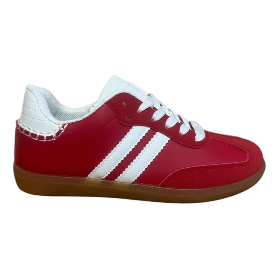 Zapatillas Estilo Samba Rojas Urbanas Planas