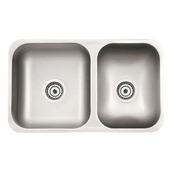 Pileta de cocina doble Mi Pileta Pileta 305 de acero inoxidable 37 cm x 64 cm x 18 cm con espesor de 1.2 mm plateado