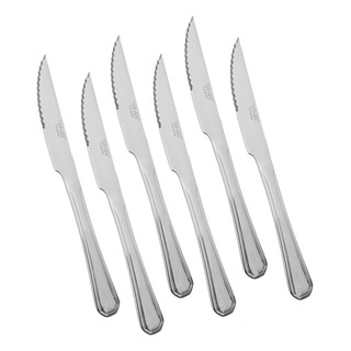 Set X 6 Cuchillo Carne Asado Otten Ambar Acero Inoxidable Color Plateado Set X 6 Cuchillo Carne Asado Otten Ambar Acero Inoxidable Color Plateado