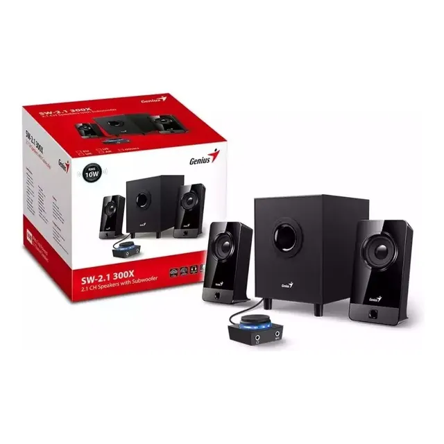  Parlante Genius Sw-g2.1 300x Subwofer 10 Watts Rms Jack 3.5