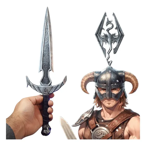 Adaga Jogo Skyrim Mehrunes Decoração Gamer Espada Punhal
