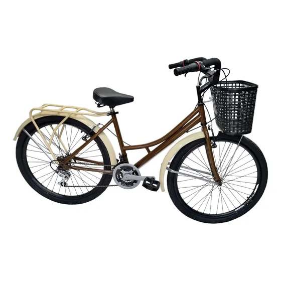 Bicicleta Playera Urbana Rin 26 D/p Con Parrilla Y Canasta