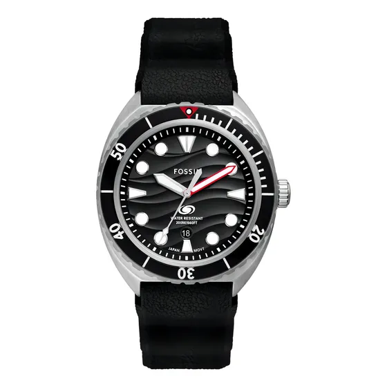 Reloj Hombre Fossil Breaker Fs6062 De Silicona Negro