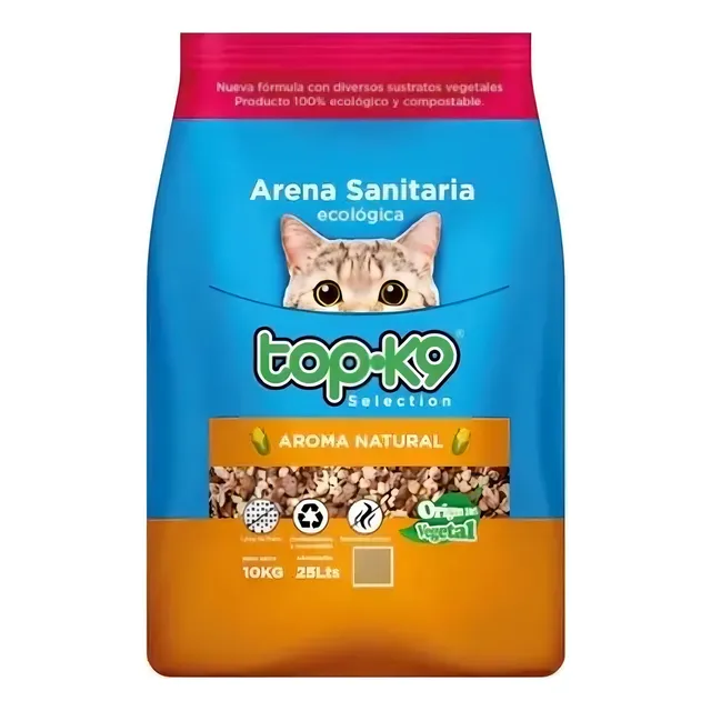 Arena Sanitaria Ecológica Top-k9 10 Kg Aroma Natural