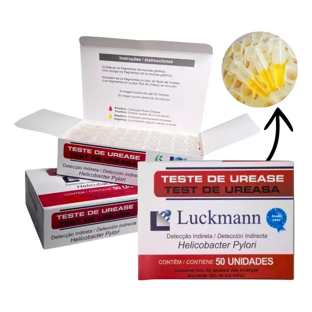 Teste De Urease 50 Un. P/ Diagnóstico Rápido De H Pylori