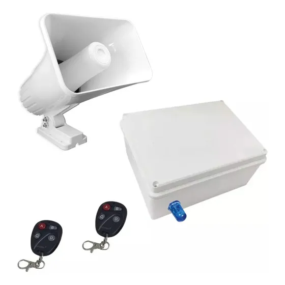Alarma Vecinal 2 Controles 100mts Potente Sirena Exterior Color Blanco
