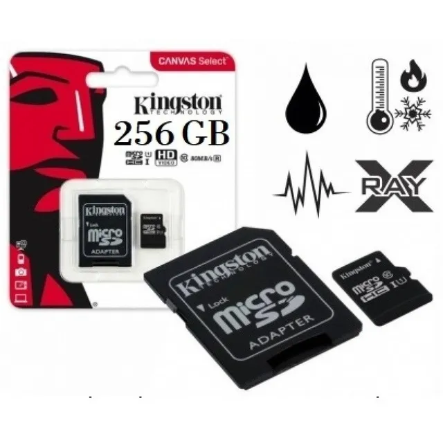 Memoria Micro Sd C/adaptador Canvas Clase 10 256gb Kingston