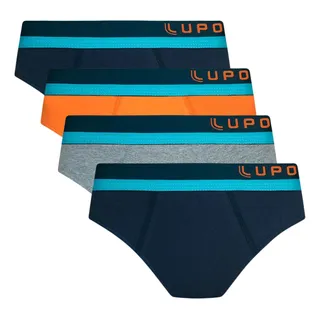 Kit C/4 Cuecas Slip Lupo Infantil Kids AlgodĂŁo 361 Kit C/4 Cuecas Slip Lupo Infantil Kids AlgodĂŁo 361