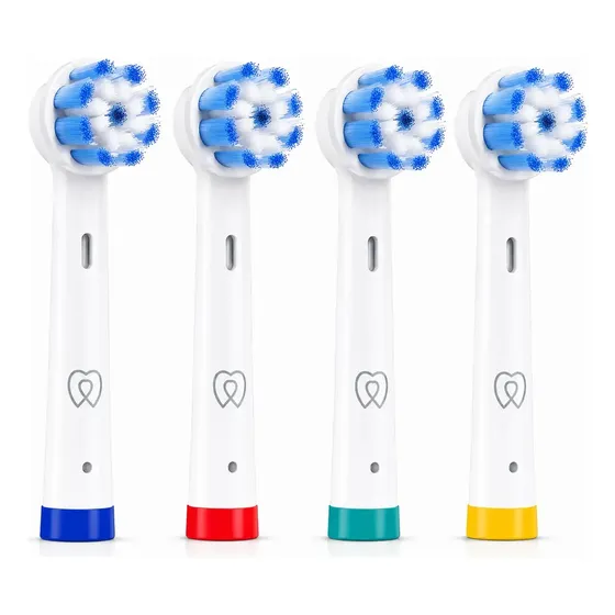 Pack 4 Cabezales Repuesto Compatible Oral-b Braun Cepillo White