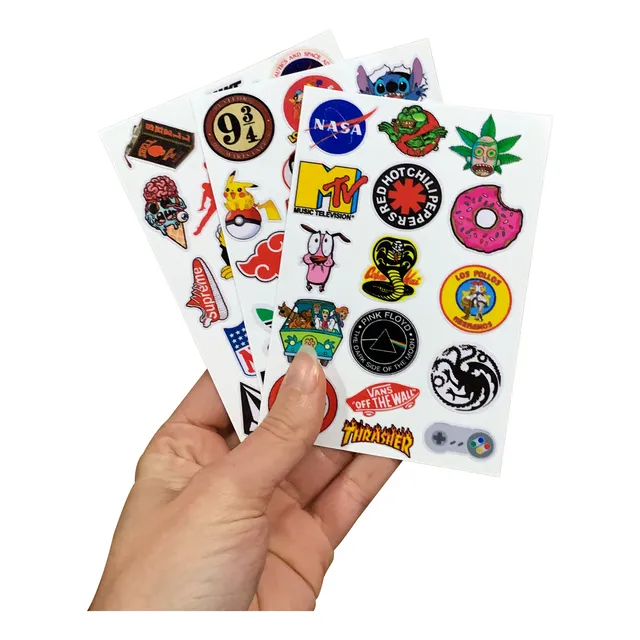 51 Mini Adesivos Geek Nerd Moto Bike Skate Retro Vintage