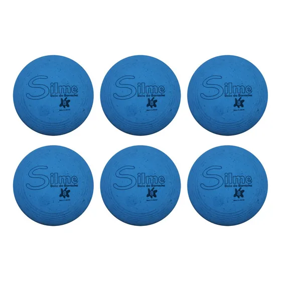 Kit C/6 Bolas De Borracha Iniciação Número 8 Cor Azul