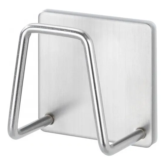 Perchero Adhesivo Simple Utensilios Cocina Esponja Tabla Color Plateado Raitot