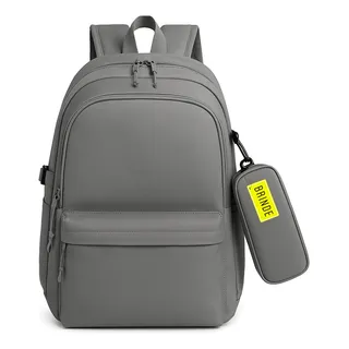 Mochila Unissex Resistente Livros Escolar Cinza Promoção Mochila Unissex Resistente Livros Escolar Cinza Promoção