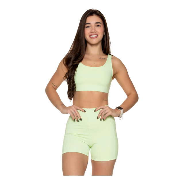 Conjunto Short Com Bolso Top Duplo Regata Poliamida Fit Conjunto Short Com Bolso Top Duplo Regata Poliamida Fit