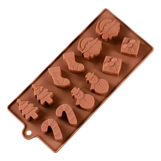 Molde Silicona Bombones Chocolate Diseños Navidad Jsc050