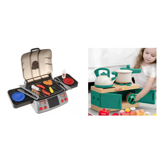 Set 2 Juegos D Cocina Cocinita Parrillada Barbacoa Estufita Set 2 Juegos D Cocina Cocinita Parrillada Barbacoa Estufita
