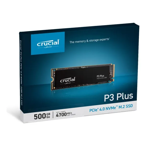 Disco Solido 500 Gb Crucial P3 Plus M.2 Nvme Pcie 4700mb/s Negro