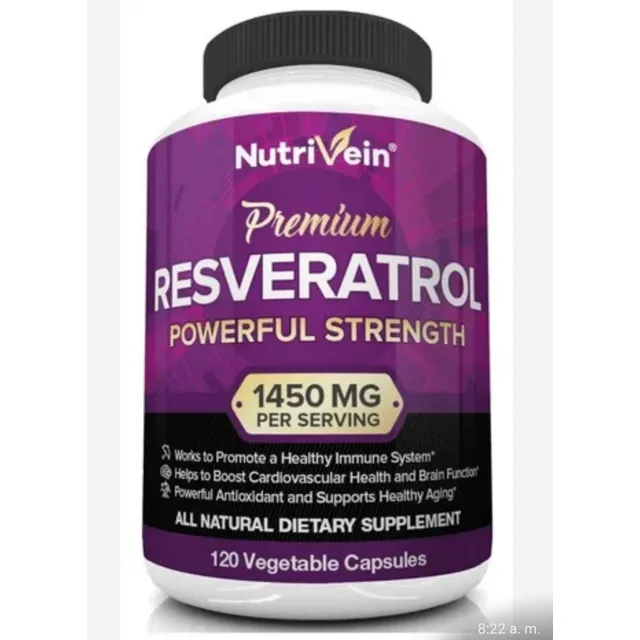 Ikj Resveratrol 1450 Mg 120 Cápsulas Vegetales Entrega Hoy Sin Sabor Usa