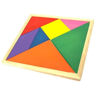 Tangram Jumbo Rompecabezas De Madera, Didáctico, 26x26cm. Tangram Jumbo Rompecabezas De Madera, Didáctico, 26x26cm.