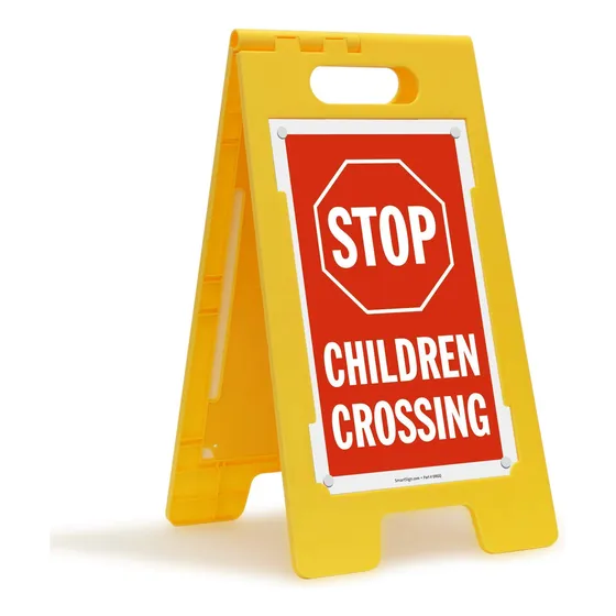Stop  Niño Crossing Plastico Plegable Señal 12  X 25 