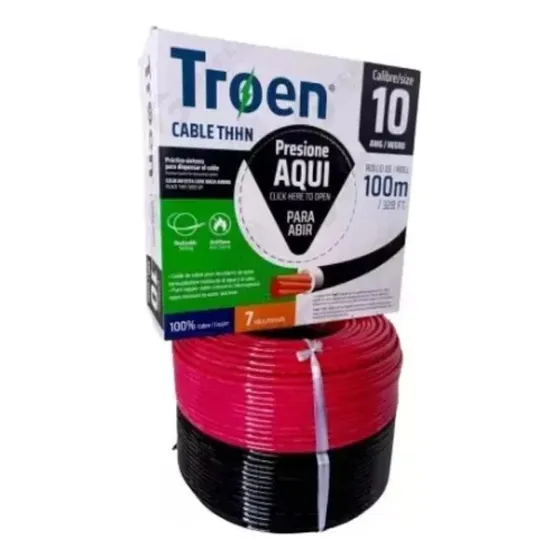 Cable Troen N°10 Thw 100% Cobre Por 100 Metros