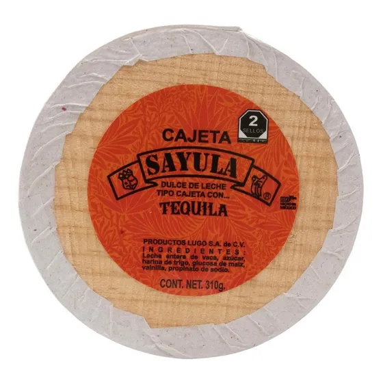 Cajeta Sayula Lugo Redonda De Madera Jumbo Con Tequila 280 G