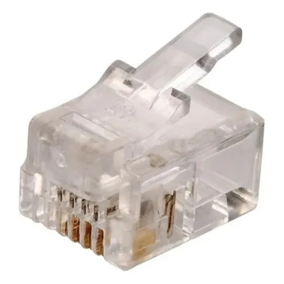 100 Pzs Plug Telefónico Modular Rj11 De 4 Contactos Steren