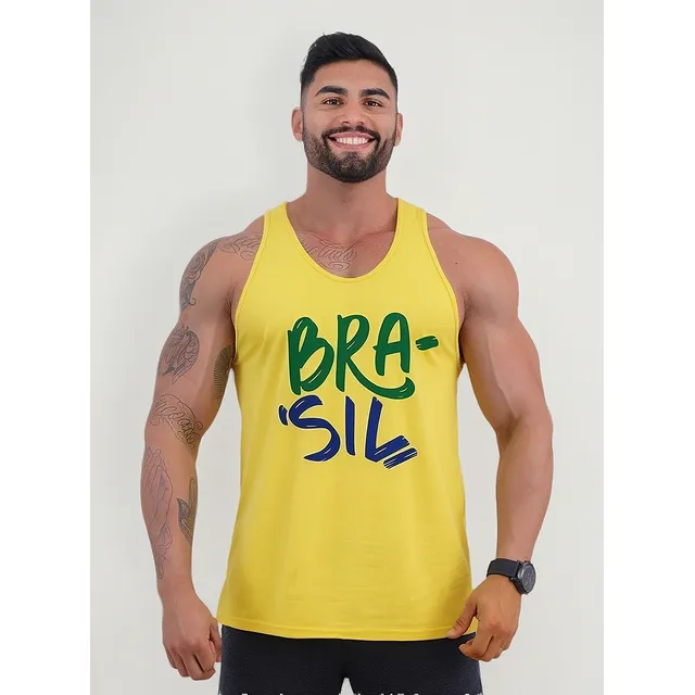 Regata Cavada Masculina Mxd Conceito Brasil Estilizado
