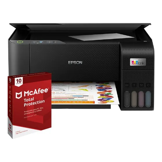 Impresora Multifuncional Epson L3210 + Antivirus Mcafee