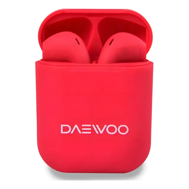 Auricular Inalámbrico Tws Daewoo Bluetooth Resistente Agua Color Rojo