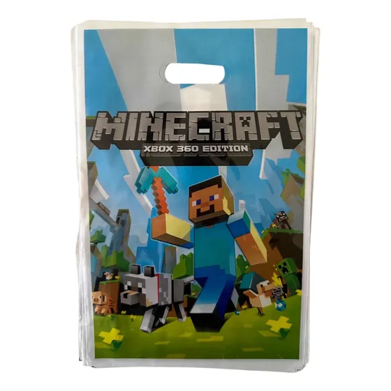Pack 10 Bolsas Dulces Cumpleaños Minecraft