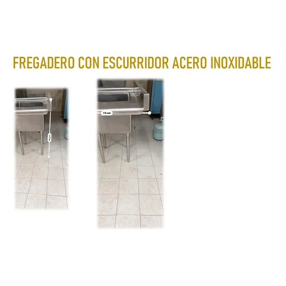 Fregadero Con Escurridor Acero Inoxidable